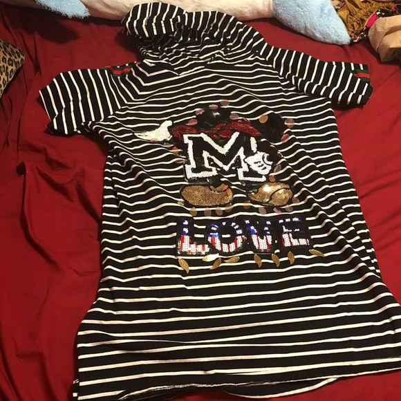 Cute Mickey Mouse Striped Dress - Picture 1 of 2